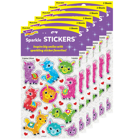 Llama Llove Sparkle Stickers&reg;, 20 Per Pack, 6 Packs