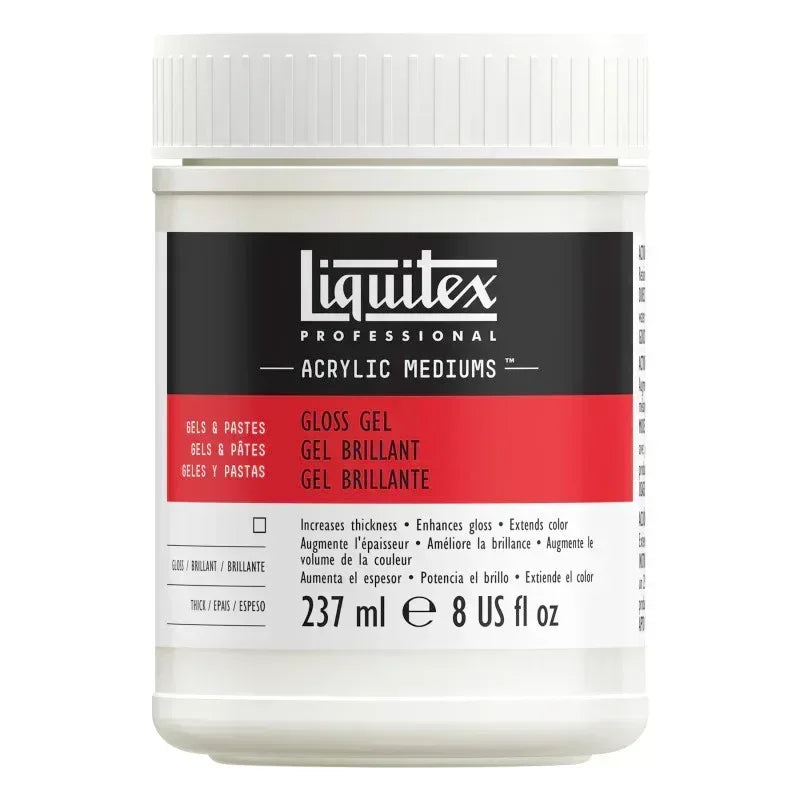 Professional Acrylic Gloss Gel Medium, Clear, 8 oz (237 mL)