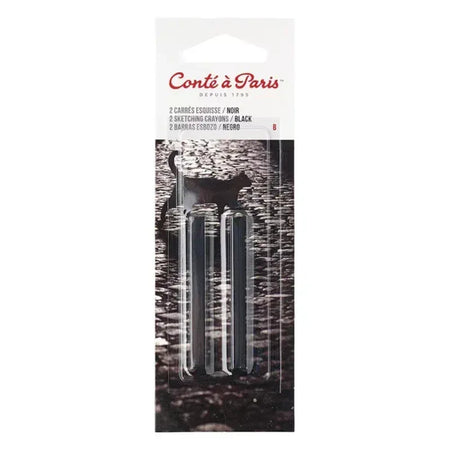 Carrés Esquisse Sketching Pastel Crayons, Black B, Pack of 2