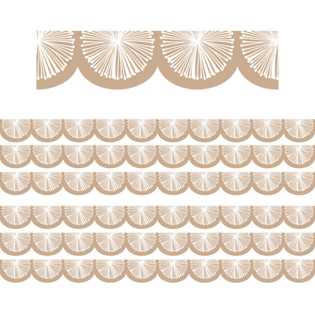 Natural Poms Scalloped Die-Cut Border Trim, 35 Feet Per Pack, 6 Packs