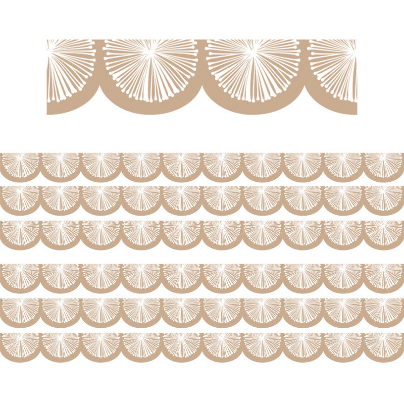 Natural Poms Scalloped Die-Cut Border Trim, 35 Feet Per Pack, 6 Packs