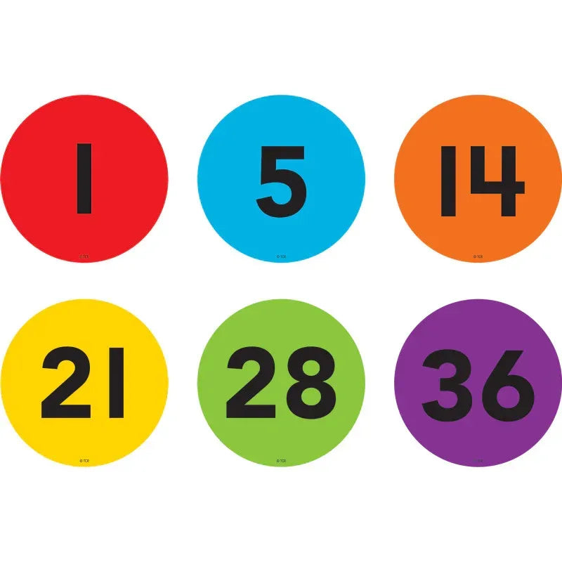Spot On&reg; Numbers 1-36 Floor Markers, 4"
