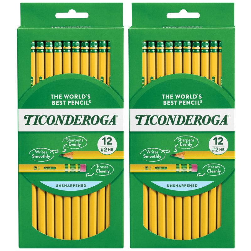 Yellow #2 HB Wooden Pencils, 12 Count, 2 Pack