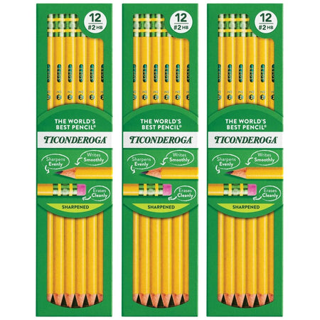 No. 2 Pencils, Pre-Sharpened, 12 Per Pack, 3 Packs