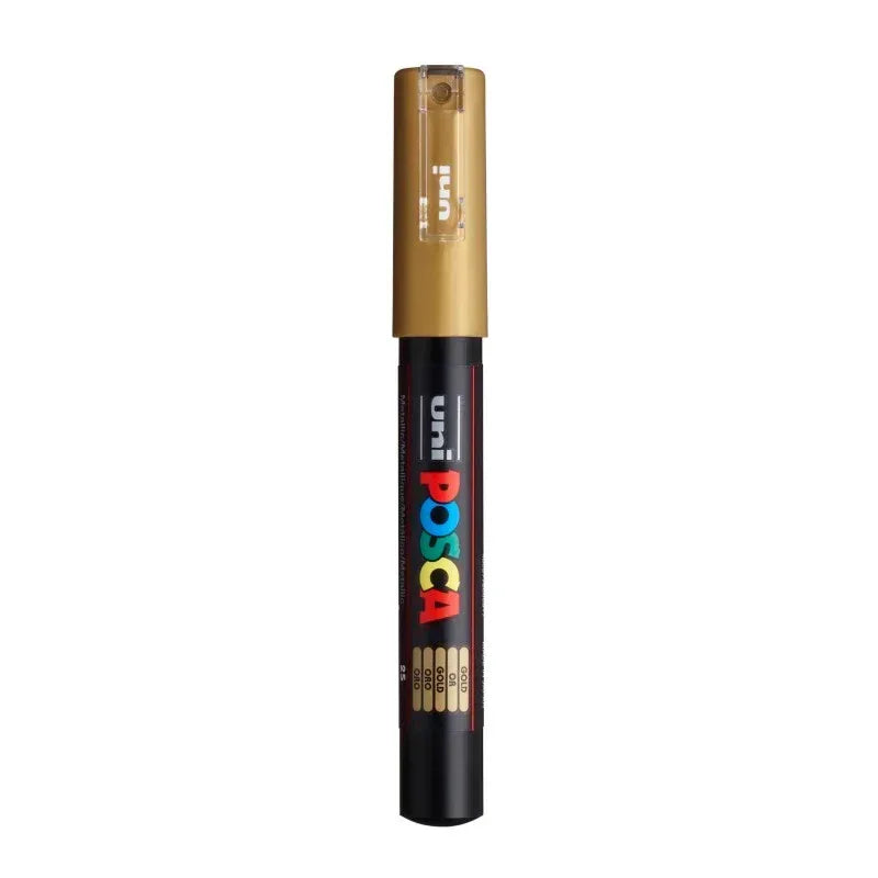 uni® POSCA PC-1M Water-Based Paint Markers, Extra Fine Tip (0.7mm), Gold