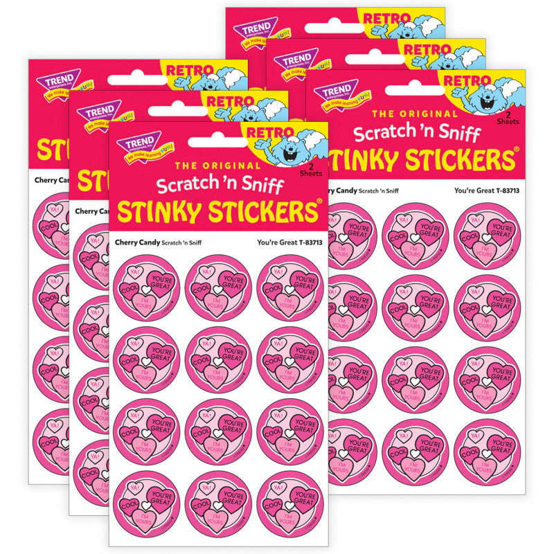 You're Great/ Cherry Candy Scent Stickers, 24 Per Pack, 6 Packs