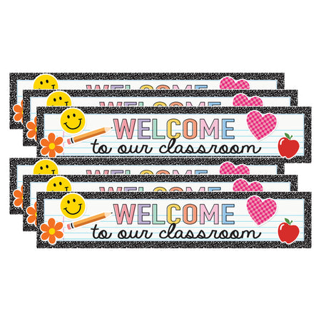 Cool for School Welcome to Our Classroom Banner, 8" x 39", Pack of 6