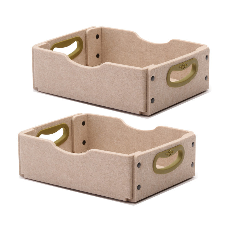 Sand Stubby Softouch Storage Bins, Set of 2