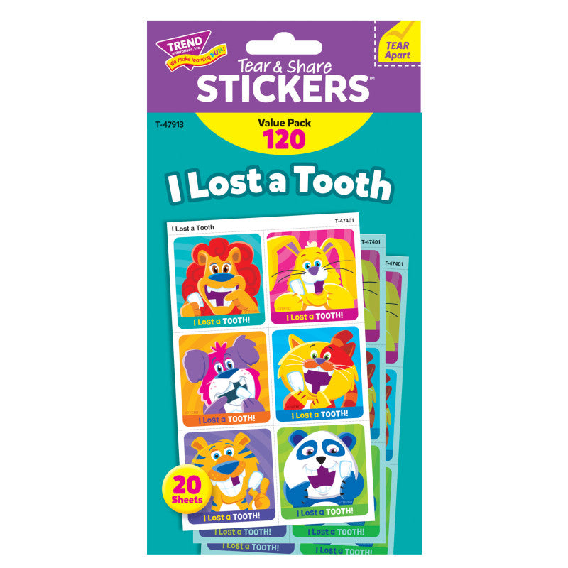 I Lost A Tooth Tear & Share Stickers&reg; Value Pack, 120 Count