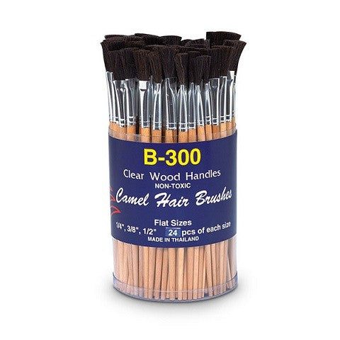 Dynasty Camel Hair Flat Brush Canister B-300 - Set of 72