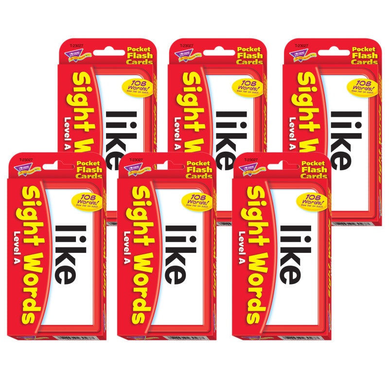 Sight Words &ndash; Level A Pocket Flash Cards, 6 Packs