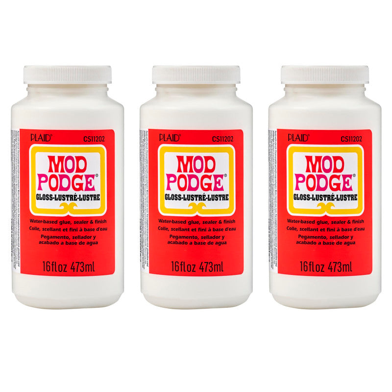 Decoupage Glue, Gloss, 16oz., Pack of 3