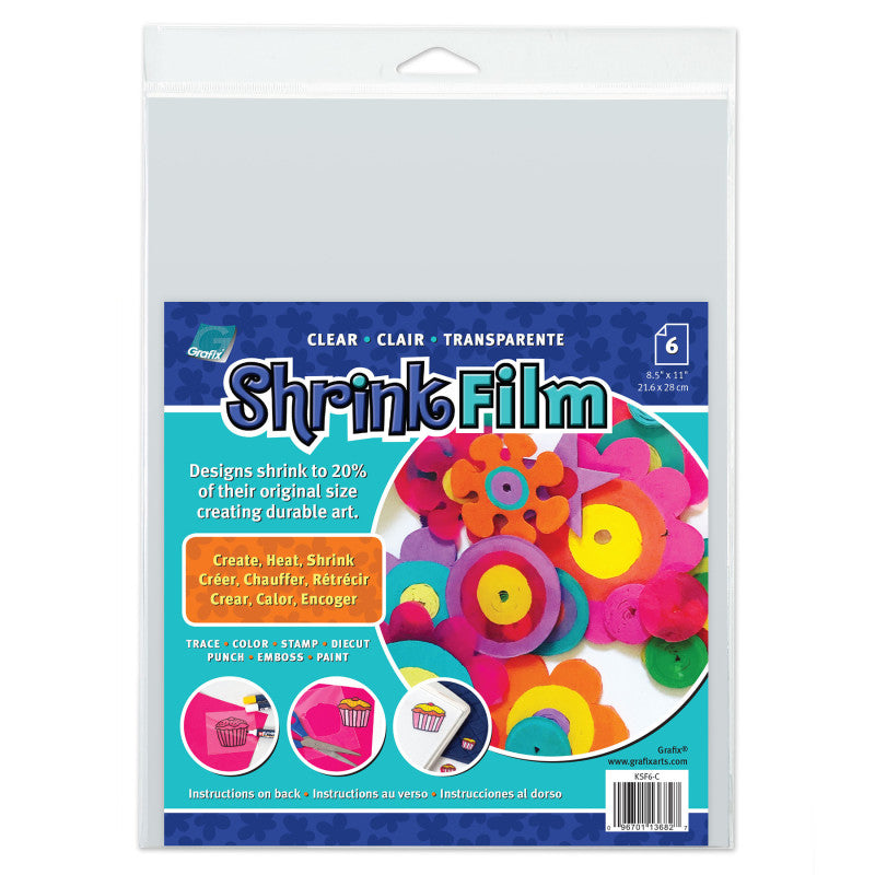 Clear Shrink Film Sheets, 8.5" x 11", 6-Pack