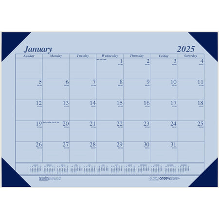 Academic Ecotones Calendar Desk Pad, Orchid Paper/Cordovan Holder