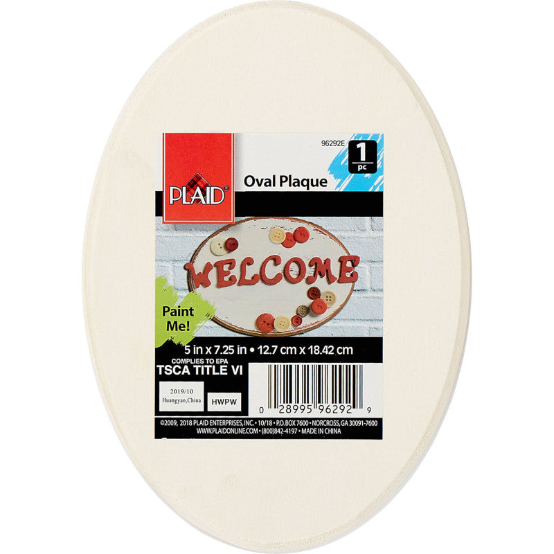 Wood Plaque, Oval, 7.25" x 5"