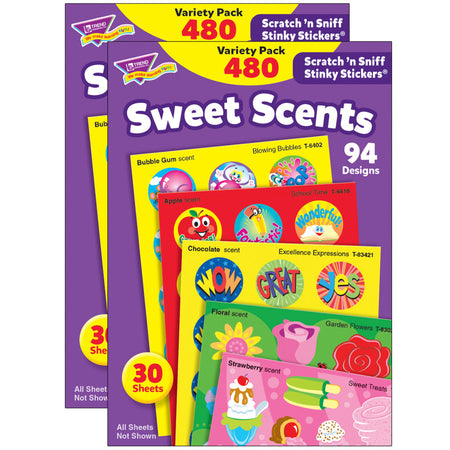 Sweet Scents Stinky Stickers&reg; Variety Pack, 480 Per Pack, 2 Packs