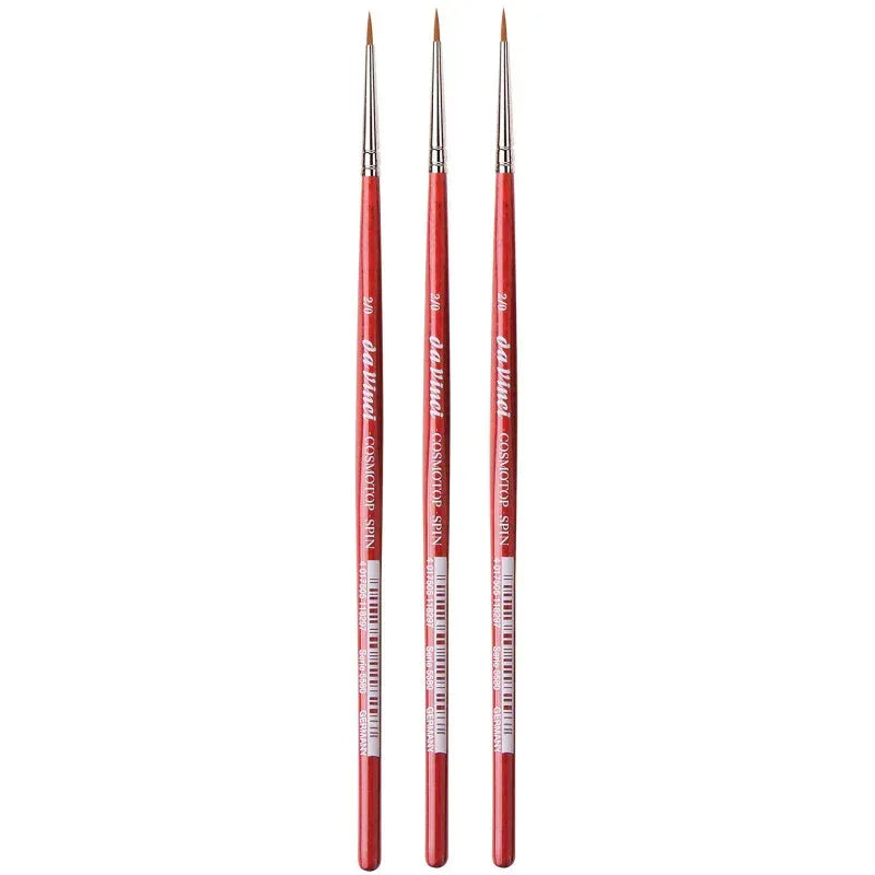 COSMOTOP-SPIN Silkpainting Brush, Synthetic, Watercolor, Round, Size -2, Pack of 3