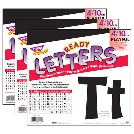 Black 4" Playful Combo Ready Letters&reg;, 3 Packs