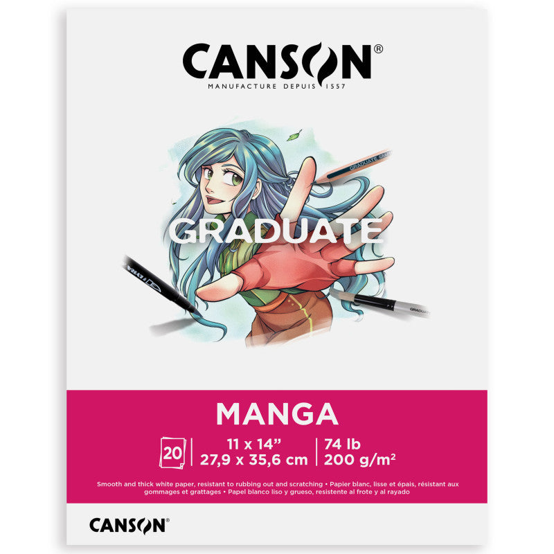 Graduate Manga Pad, Foldover Binding, 20 Sheet, 11x14 inch, 1 Count