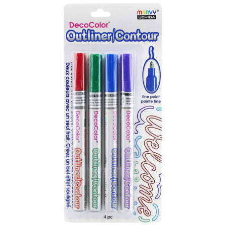 DecoColor&reg; Outliner Oil-Based Fine Point Marker, Pack o f 4