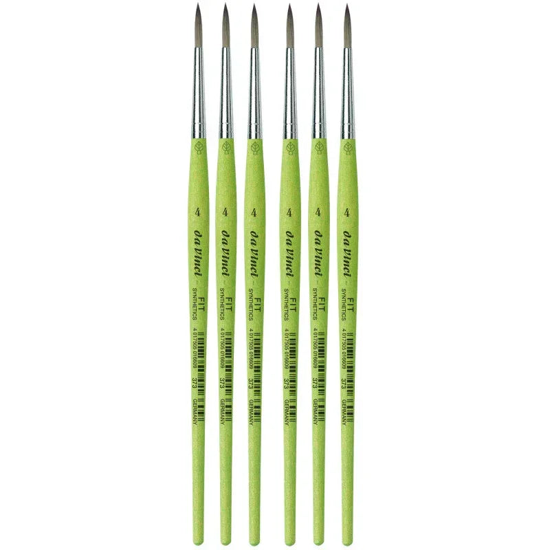 FIT Synthetics Student Brush, Synthetic, Acrylic & Tempera, Round, Series 373, Size 4, Pack of 6