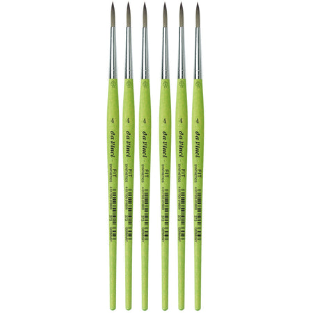 FIT Synthetics Student Brush, Synthetic, Acrylic & Tempera, Round, Series 373, Size 4, Pack of 6