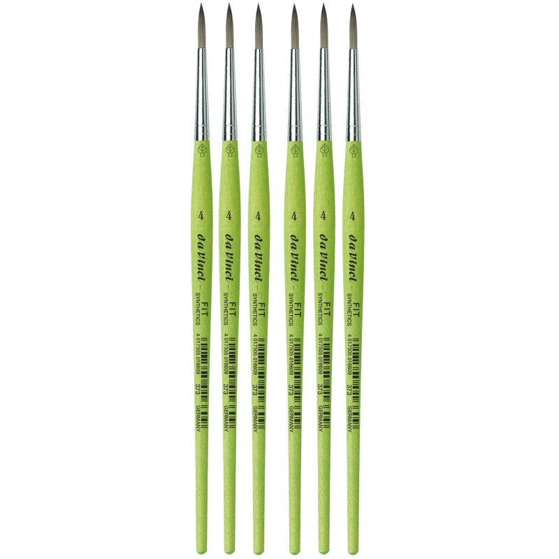 FIT Synthetics Student Brush, Synthetic, Acrylic & Tempera, Round, Series 373, Size 4, Pack of 6