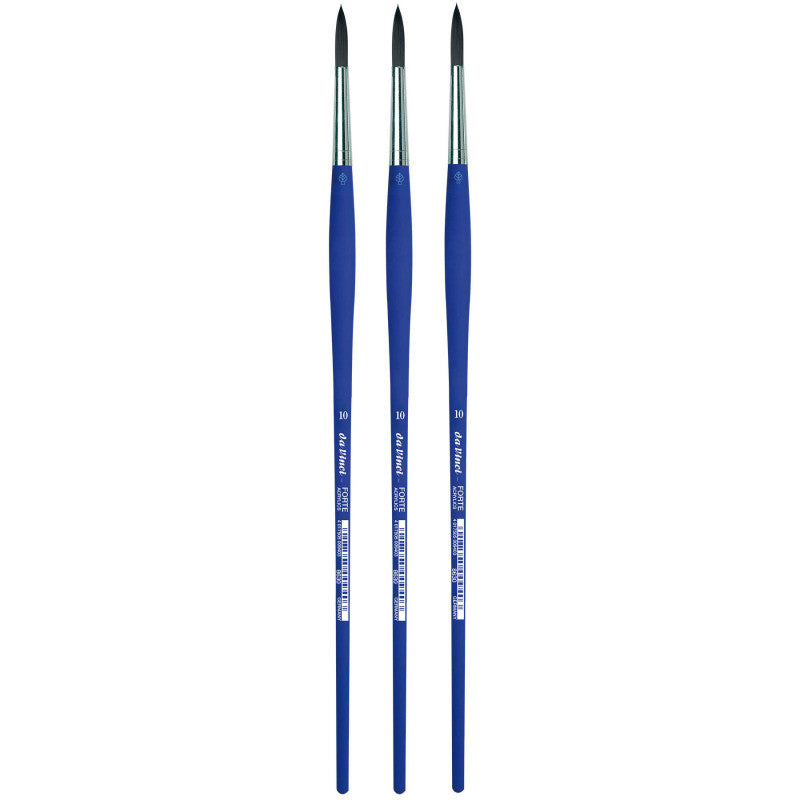 FORTE-Acrylics Student Brush, Synthetic, Acrylic & Oil, Round, Series 8630, Size 10, Pack of 3
