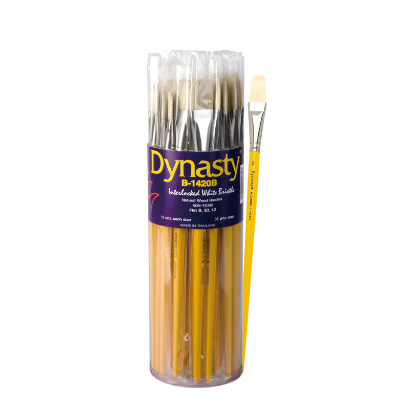 Interlock White Bristle Bright Brush Canister, 36 Brushes