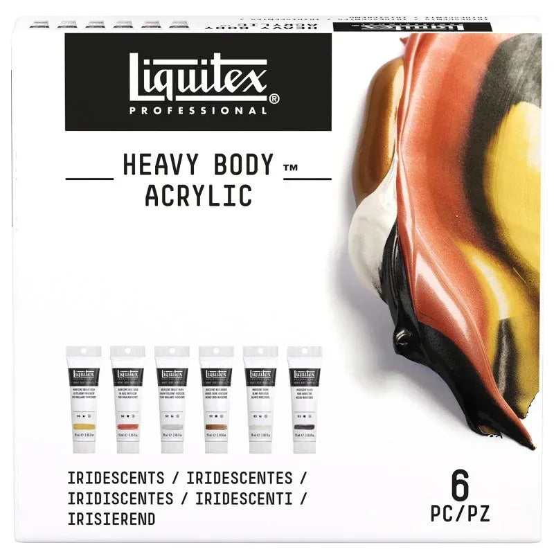 Professional Heavy Body Acrylic Paint, Iridescent Colors, 59 mL, Set of 6