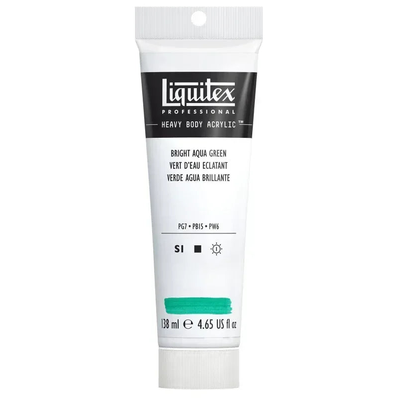 Professional Heavy Body Acrylic Paint, 138 mL Tube, Bright Aqua Green