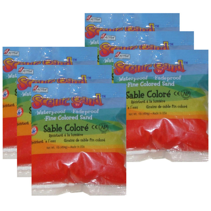 Scenic Sandâ¢ Craft Colored Sand, Bright Red, 1lb (454g) Bag, Pack of 6