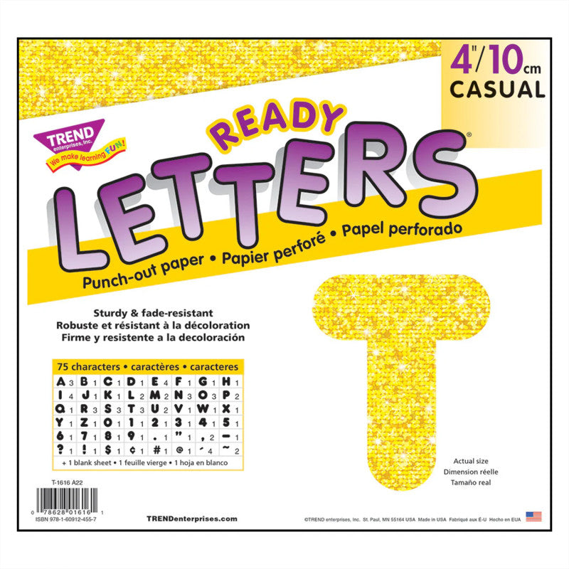 Yellow Sparkle 4" Casual UC Ready Letters&reg;