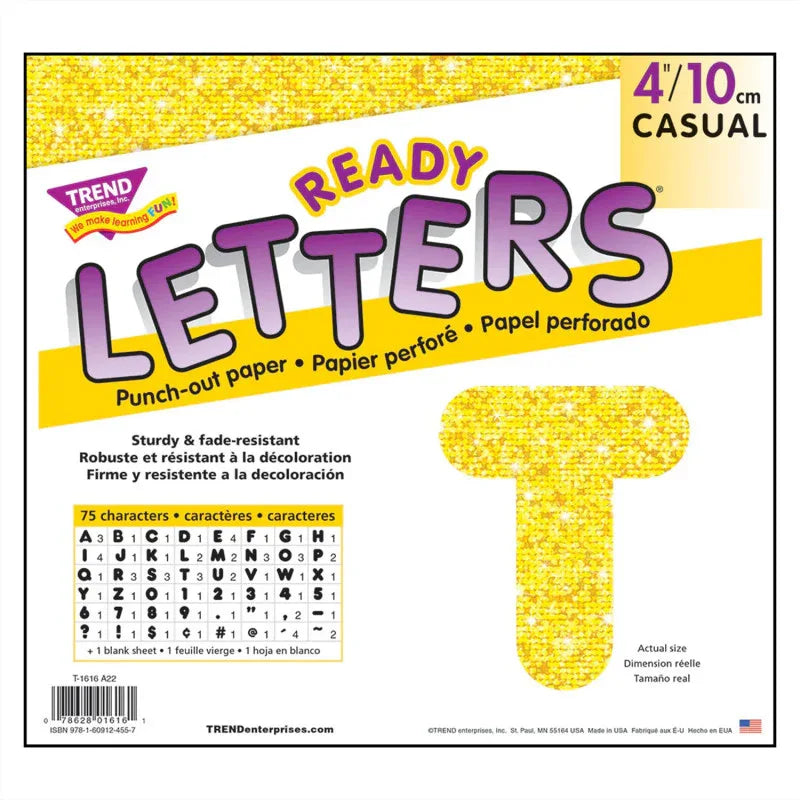 Yellow Sparkle 4" Casual UC Ready Letters&reg;