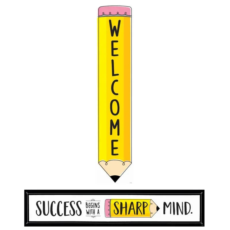 Doodle Pencil Double-Sided Banner, 39" x 8"