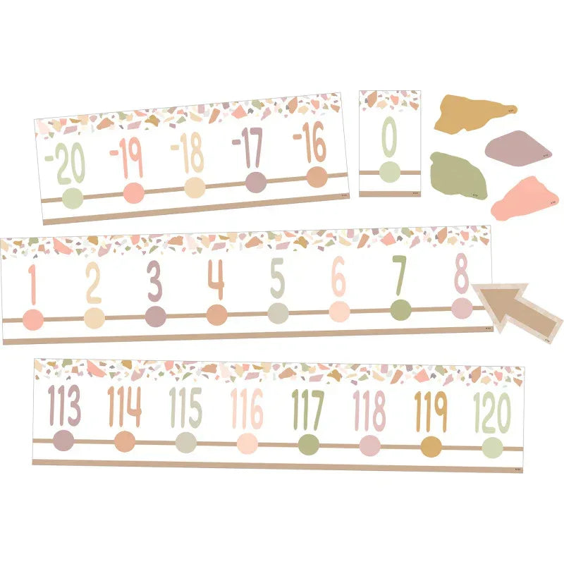 Terrazzo Tones Number Line (-20 to +120) Bulletin Board Set, 24 Pieces