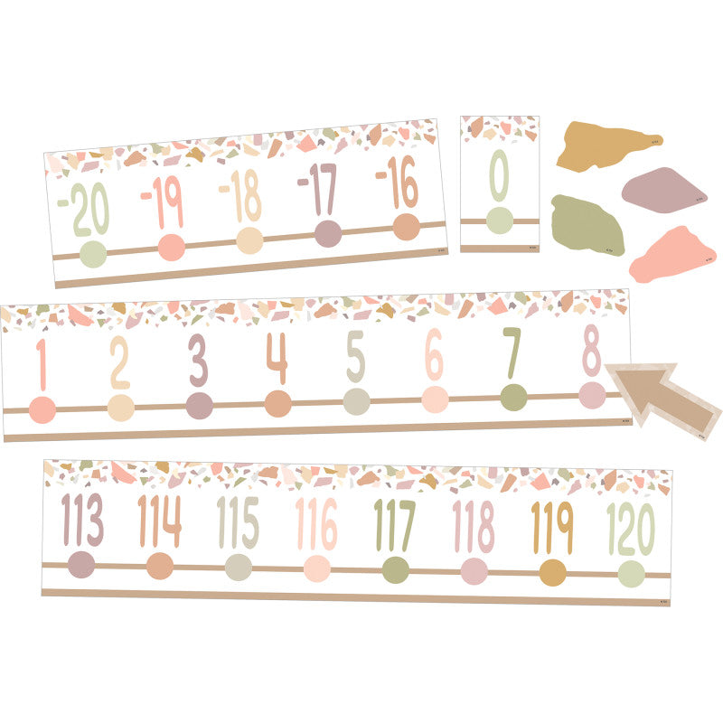 Terrazzo Tones Number Line (-20 to +120) Bulletin Board Set, 24 Pieces