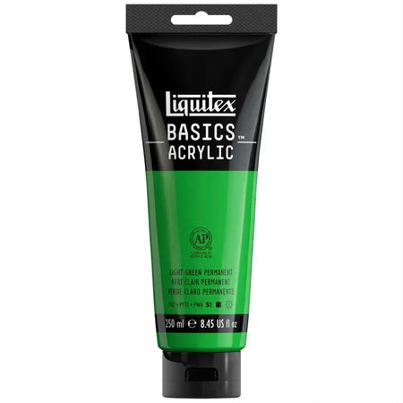 BASICS Acrylic Paint, 250 mL, Tube, Light Green Permanent