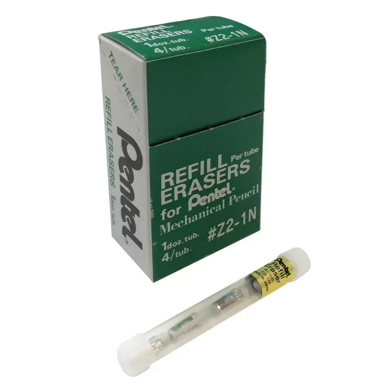 Refill Eraser for EnerGize/EnerGize-X/GraphGear/Graphlet/ Orenz/Sharplet-2/Sharp/Wow! Mechanical Pencils, 4 Pieces/Tube, 12 Tubes/Box