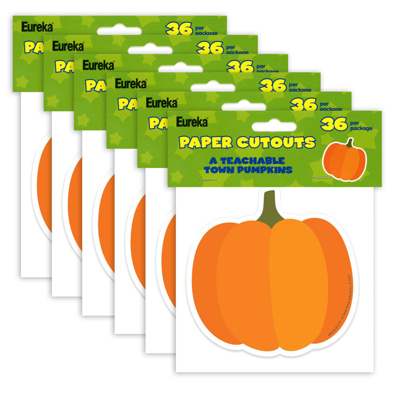 A Teachable Town Pumpkins Paper Cut-Outs, 36 Per Pack, 6 Packs