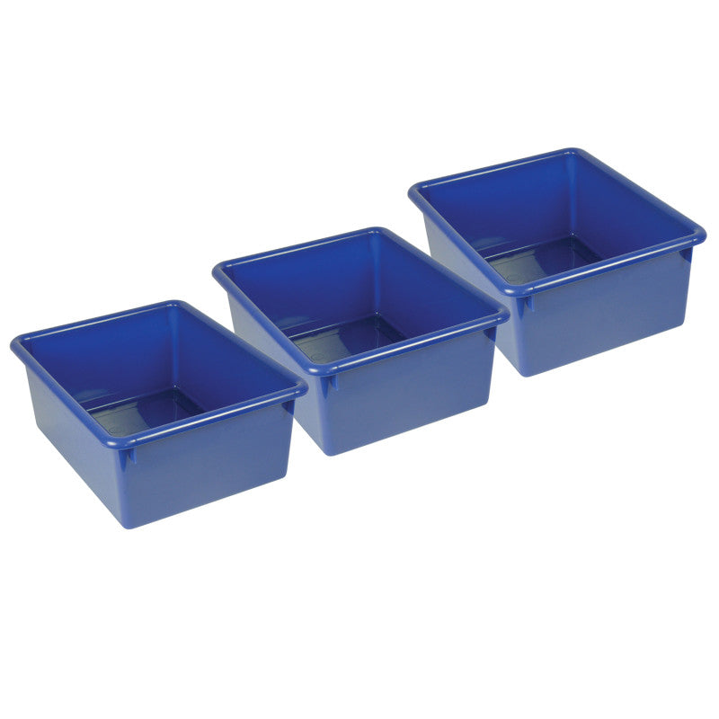Stowaway&reg; 5" Letter Box no Lid, Blue, Pack of 3