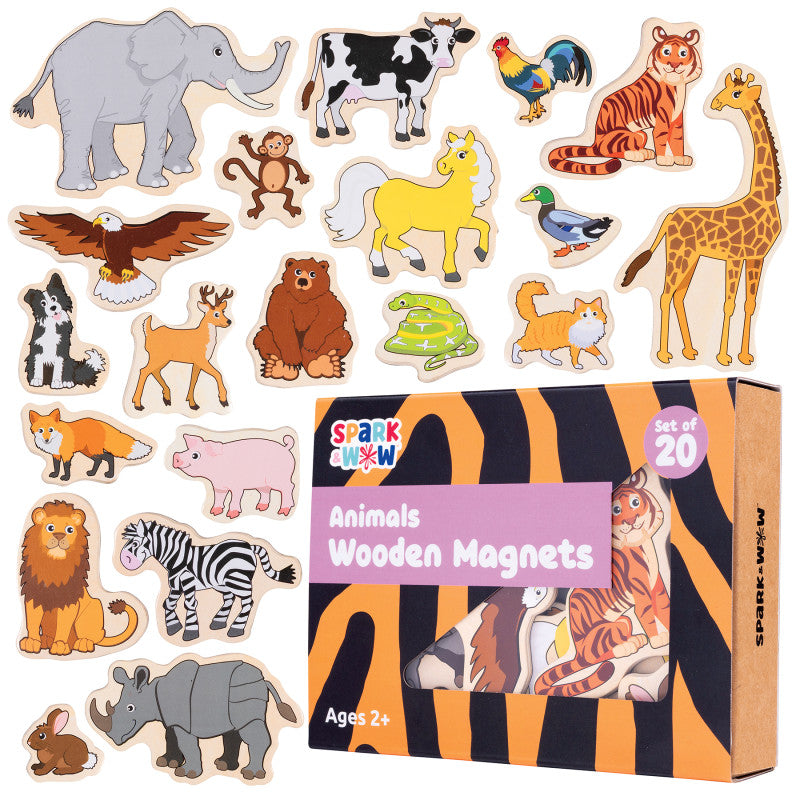 Wooden Magnets- Animals - Set of 20