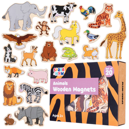 Wooden Magnets- Animals - Set of 20