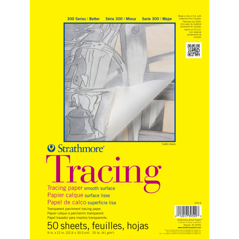 300 Series Tracing Pad, Tape Binding, 50 Sheet, 9x12 inch, 1 Count