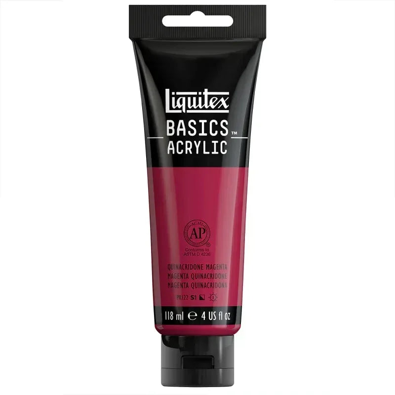 BASICS Acrylic Paint, 118 mL Tube, Quinacridone Magenta