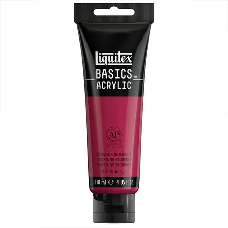 BASICS Acrylic Paint, 118 mL Tube, Quinacridone Magenta