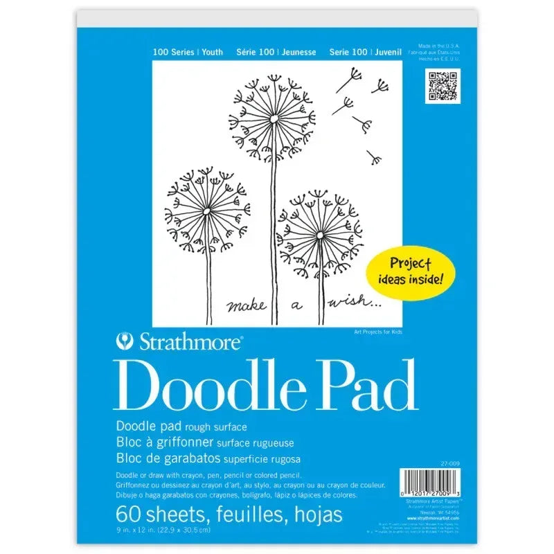 Strathmore 100 Series Doodle Paper Pad, Tape Binding, 60 Sheet, 9x12 inch, 1 Count