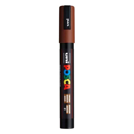 uni® POSCA PC-5M Water-Based Paint Markers, Reversible Medium Tip (1.8-2.5mm), Brown