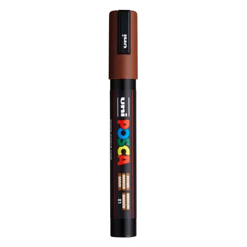 uni® POSCA PC-5M Water-Based Paint Markers, Reversible Medium Tip (1.8-2.5mm), Brown