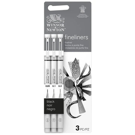 WN FineLiner - Black - Set of 3 - Assorted - Extra Fine (0.05, 0.1, 0.3)